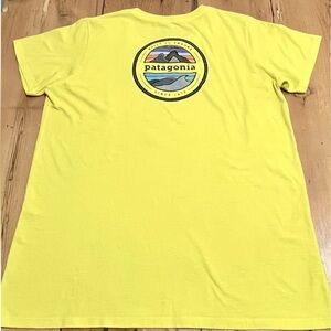 PATAGONIA T-Shirt ~ Large Yellow Women’s Tee Regular Fit